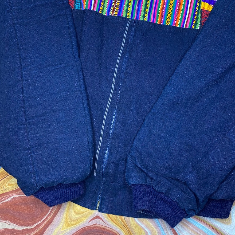 Vintage Patch Work Jacket XL Colorful Textile - Picture 2 of 7
